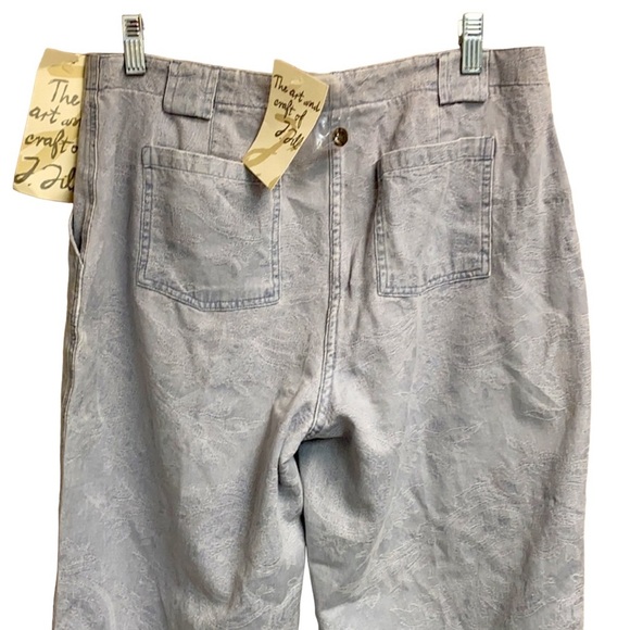 J Jill Sunwashed Damask Patch Pocket Crop Jeans - Picture 6 of 7